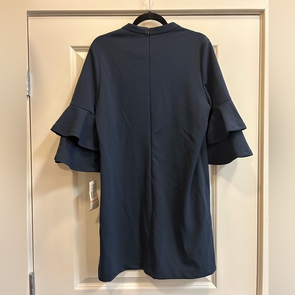 NWT! Sharagano Navy Tiered Ruffle Sleeve Dress - size 10 - MSRP $128! - Picture 4 of 5
